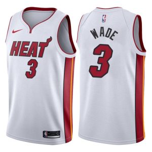 2017-18 Dwyane Wade Miami Heat #3 Association White Basketball Jersey 46051