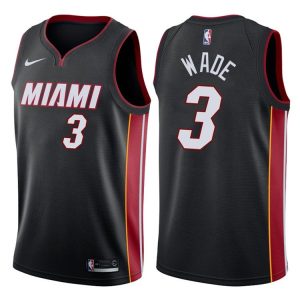 2017-18 Dwyane Wade Miami Heat #3 Statement Black Basketball Jersey 46063