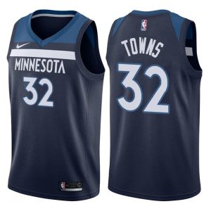 2017-18 Karl-Anthony Towns Minnesota Timberwolves Basketball Jersey #32 Icon Navy 45767