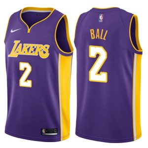 2017-18 Lonzo Ball Los Angeles Lakers #2 Statement Purple Basketball Jersey 45969