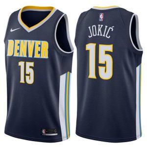 2017-18 Nikola Jokic Denver Nuggets #15 Icon Navy Basketball Jersey 45790