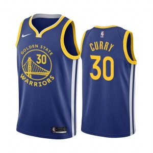 2019-20 Warriors Stephen Curry #30 Royal Icon Basketball Jersey 49323