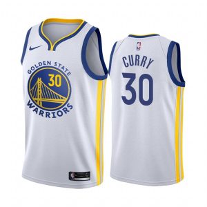 2019-20 Warriors Stephen Curry #30 White Association Basketball Jersey 49333