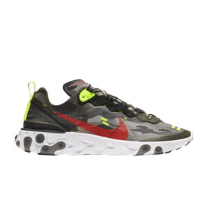 Nike React Element 87 Medium Olive Bright Crimson CJ4988 200