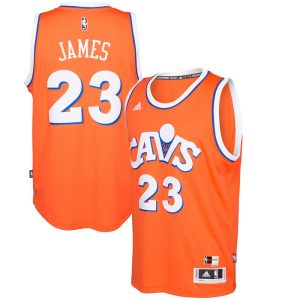 adidas LeBron James Cleveland Cavaliers Orange Hardwood Classics Basketball Jersey Black 46212