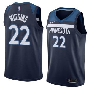 2017-18 Andrew Wiggins Minnesota Timberwolves Basketball Jersey #22 Icon Navy 52410