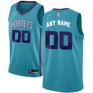 2019-20 Charlotte Hornets Swingman Custom Teal Basketball Jersey – Icon Edition Blue 52690