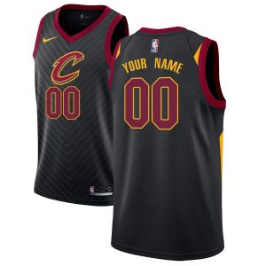 2019-20 Cleveland Cavaliers Swingman Custom Black Basketball Jersey – Statement Brown 52849