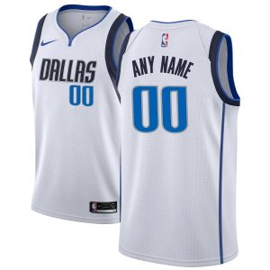 2019-20 Dallas Mavericks Custom Swingman White Association Edition Basketball Jersey Black 52865