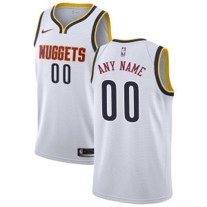 2019-20 Denver Nuggets Swingman Custom Association Edition Basketball Jersey White Black 54371