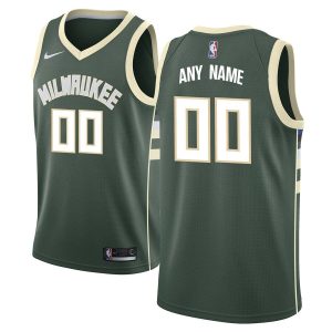 2019-20 Milwaukee Bucks Swingman Custom Green Icon Edition Basketball Jersey White 54573