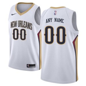 2019-20 New Orleans Pelicans Swingman Custom White Association Edition Basketball Jersey Green 54670