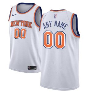 2019-20 New York Knicks Custom Swingman White Statement Edition Basketball Jersey White 54678