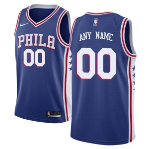 2019-20 Philadelphia 76ers Swingman Custom Blue Icon Edition Basketball Jersey Black 54757