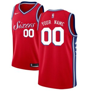 2019-20 Philadelphia 76ers Swingman Custom Red Statement Edition Basketball Jersey Violet 54765