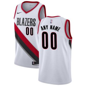 2019-20 Portland Trail Blazers Custom Swingman White Association Edition Basketball Jersey Green 54800