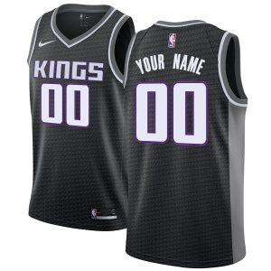 2019-20 Sacramento Kings Swingman Custom Black Statement Edition Basketball Jersey Black 54816