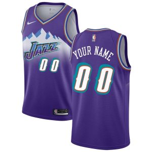 Basketball Jersey 2019-20 Utah Jazz Hardwood Classics Custom Swingman Purple Green 54884