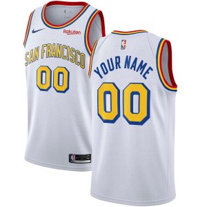 2019-20 Warriors Hardwood Classics Custom Swingman White San Francisco Classic Edition Basketball Jersey White 54400