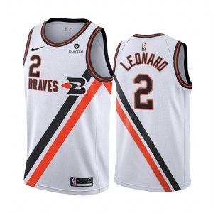 2019-20 Clippers Kawhi Leonard #2 White Throwback Buffalo Braves Basketball Jersey 52357