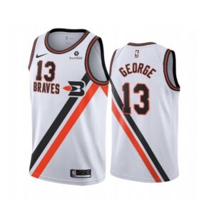 Clippers 2019-20 Paul George #13 White Throwback Buffalo Braves Basketball Jersey Silver 52347