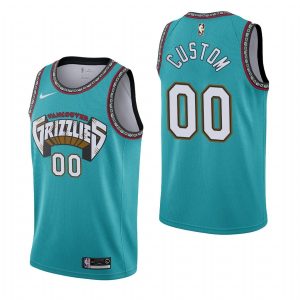 1988-89 Vancouver Grizzlies Custom Teal Hardwood Classics Basketball Jersey 56485