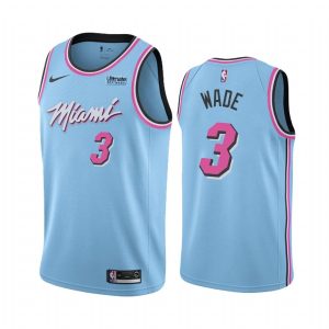 2019-20 Miami Heat Dwyane Wade #3 Blue Vice Night City Edition Basketball Jersey 56033