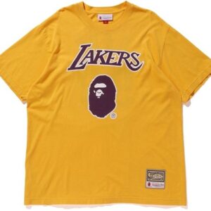 BAPE x Mitchell & Ness Lakers Tee Yellow 56894