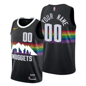 2019-20 Denver Nuggets Custom #00 Black City Basketball Jersey 61482