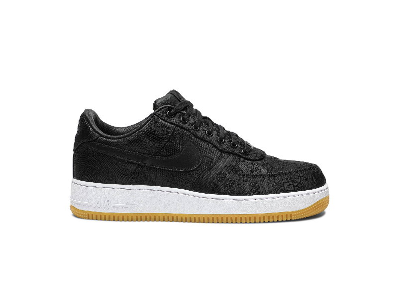 Fragment Design x CLOT x Nike Air Force 1 Black Silk Sneakers CZ3986 001