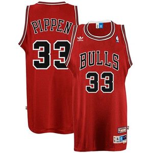 Scottie Pippen Chicago Bulls #33 Red Throwback Swingman Basketball Jersey 62134