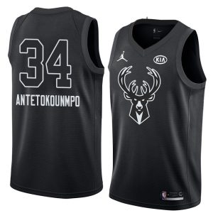 Basketball Jersey 2018 All-Star Bucks Giannis Antetokounmpo #34 Black Swingman Jersey Black 63686