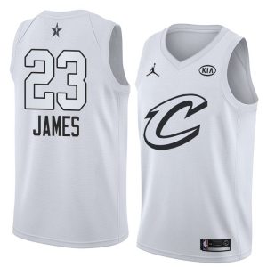 Basketball Jersey 2018 All-Star Cleveland Cavaliers LeBron James #23 White Swingman Jersey 63864