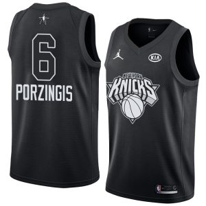 Basketball Jersey 2018 All-Star Knicks Kristaps Porzingis #6 Black Swingman Jersey 63504