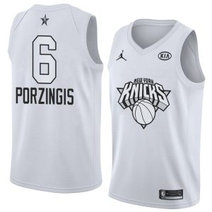 Basketball Jersey 2018 All-Star Knicks Kristaps Porzingis #6 White Swingman Jersey 63912