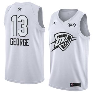 Basketball Jersey 2018 All-Star OKC Paul George #13 White Swingman Jersey Pink 63766