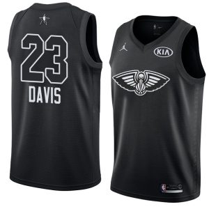 Basketball Jersey 2018 All-Star Pelicans Anthony Davis #23 Black Swingman Jersey Blue 63604