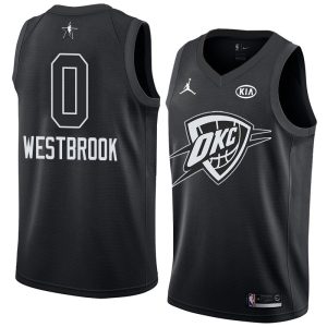 Basketball Jersey 2018 All-Star Thunder Russell Westbrook #0 Black Swingman Jersey 63694