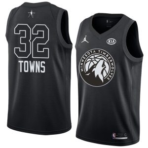 Basketball Jersey 2018 All-Star Timberwolves Karl-Anthony Towns #32 Black Swingman Jersey 63537