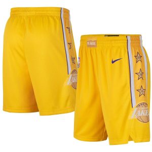 Sports Shorts 2019-20 NBA LA Lakers Gold City Swingman Shorts Black 64352