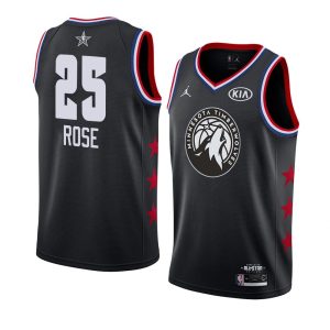 Basketball Jersey 2019 NBA All-Star Timberwolves Derrick Rose #25 Black Swingman Jersey Pink 64161