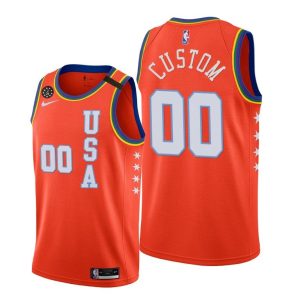 Basketball Jersey 2020 Custom NBA Rising Star USA Team Orange Jersey 63325