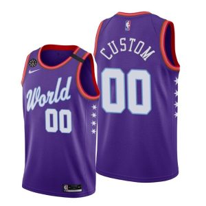 Basketball Jersey 2020 Custom NBA Rising Star World Team Purple Jersey Cream 63194