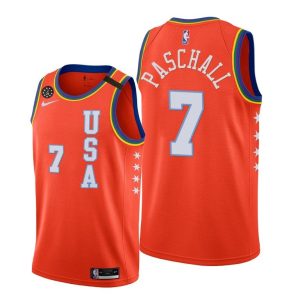 2020 GSW Eric Paschall #7 NBA Rising Star USA Team Orange Basketball Jersey 63292