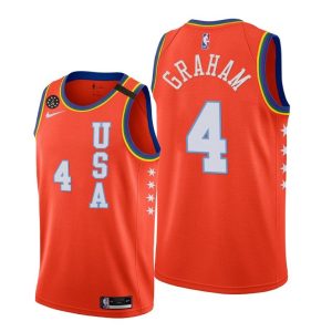 2020 Hornets Devonte' Graham #4 NBA Rising Star USA Team Orange Basketball Jersey Blue 63259