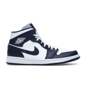 Air Jordan 1 Mid White Metallic Gold Obsidian 554724 174