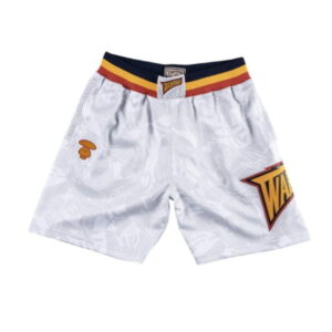 Aape x Mitchell & Ness Golden State Warriors Shorts White Grey AAPSPM9380XXE