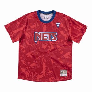 Aape x Mitchell & Ness New Jersey Nets BP Jersey T-Shirt AAPTEM9387XXE