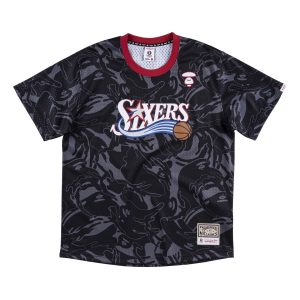 Aape x Mitchell & Ness Philadelphia 76ers BP Jersey Black AAPTEM9371XXE