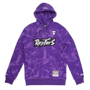 Aape x Mitchell & Ness Toronto Raptors Hoodie Purple White AAPSWM9381XXE